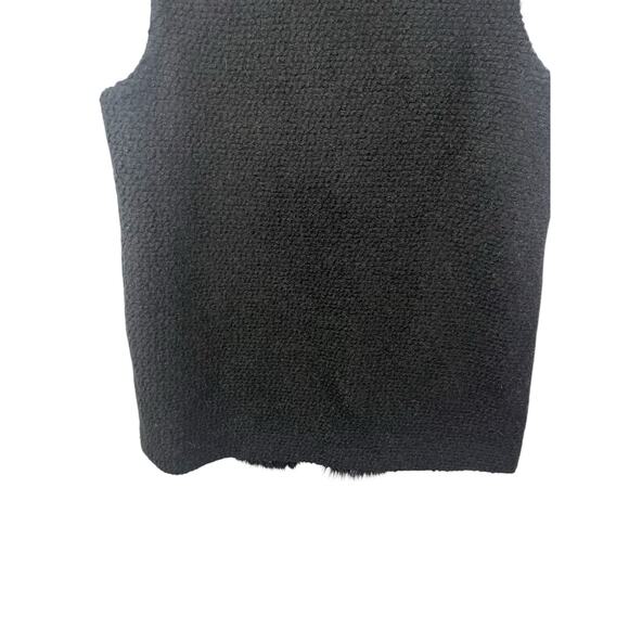 Weatherproof Faux Fur Vest XL Black Front Hook Sweater Mob Wife Sweater Exotic - Picture 10 of 13